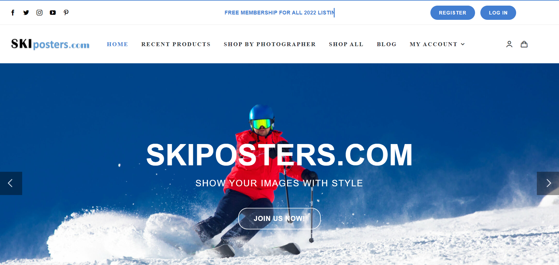 Ski Posters site Screenshot